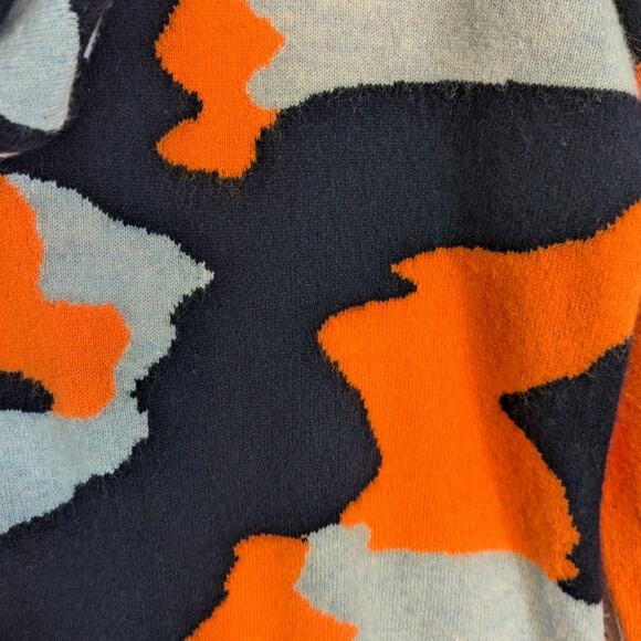 Brodie Cashmere Chloe Hoodie Camo Print Navy Orange Gray Size Large - Picture 4 of 8